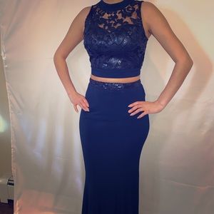 Two piece blue dress